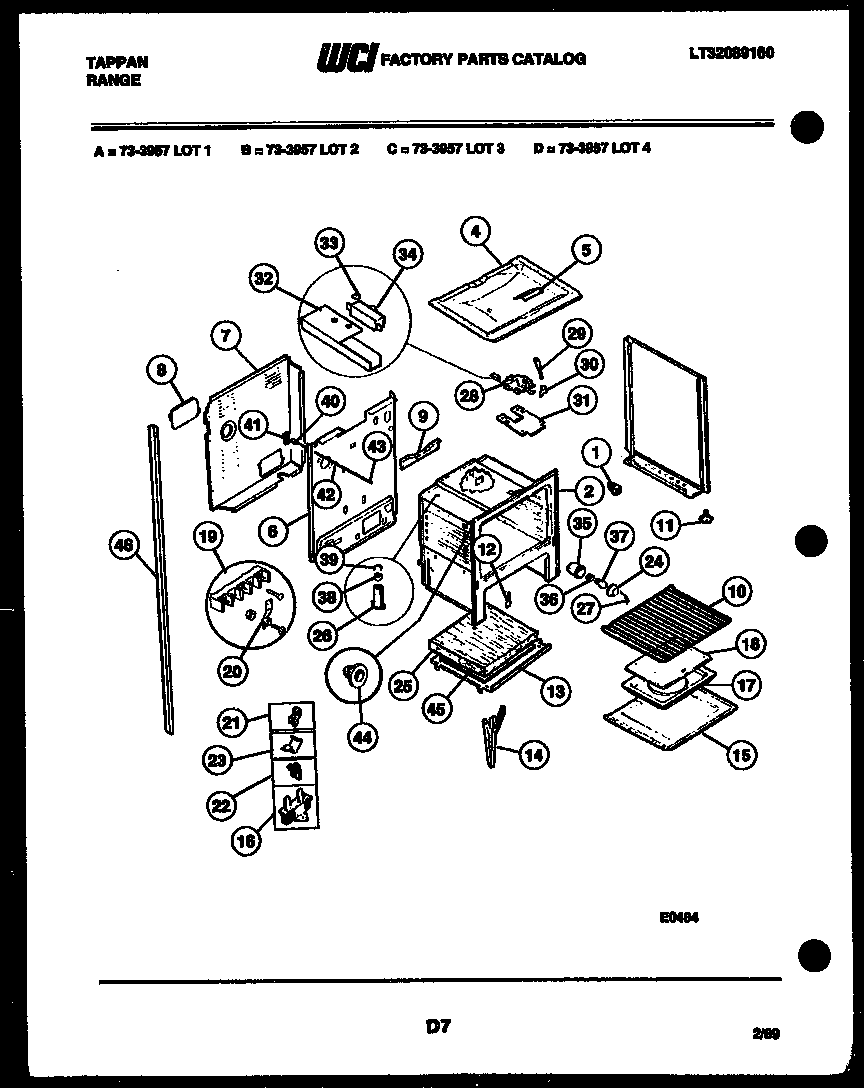 Tappan 73-3957-00-02 lower body parts diagram