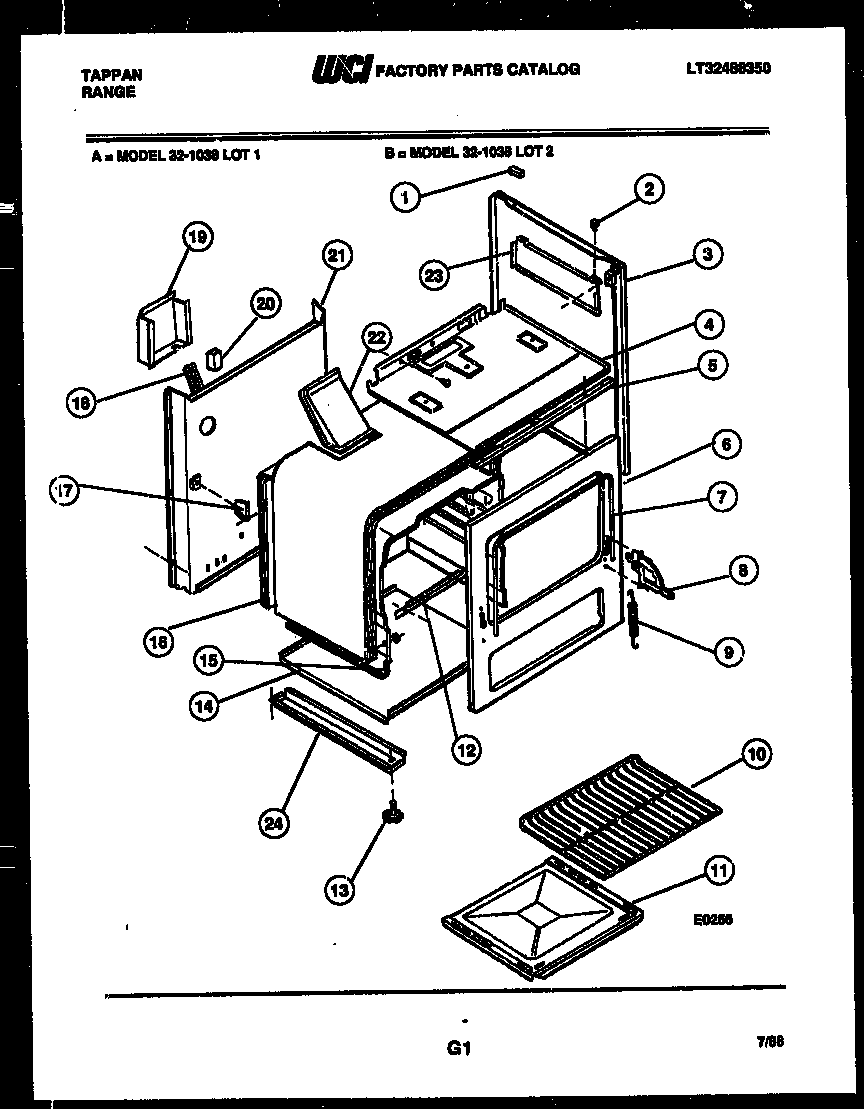 Tappan 32-1038-00-01 body parts diagram