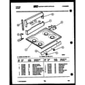 Tappan 32-1038-23-02 backguard and cooktop parts diagram