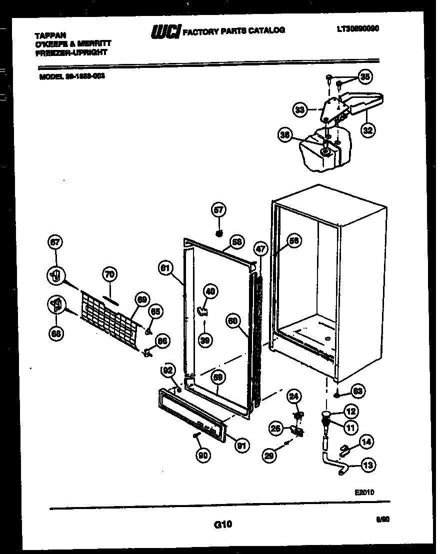 Tappan 98-1668-00-03 cabinet parts diagram