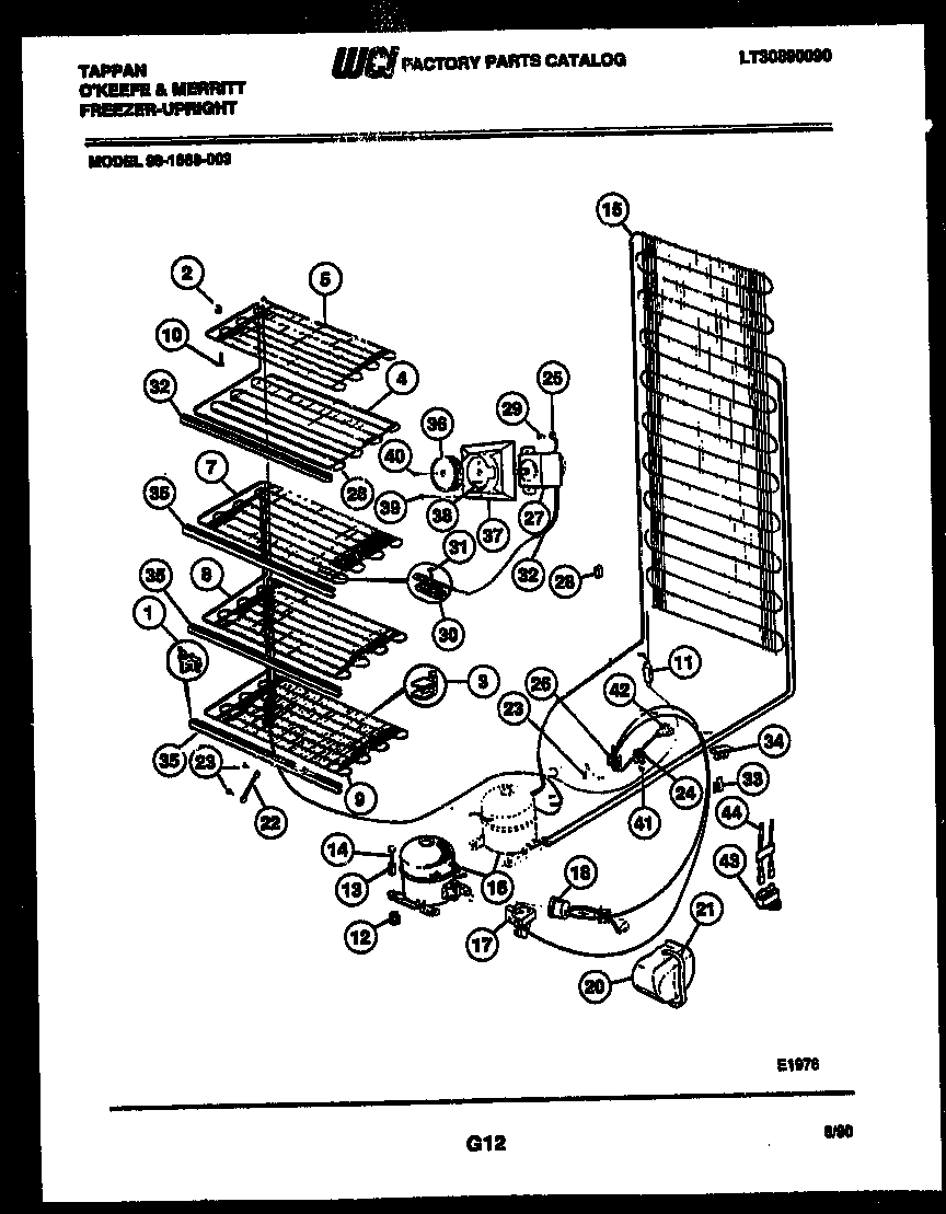 Tappan 98-1668-00-03 system and electrical parts diagram