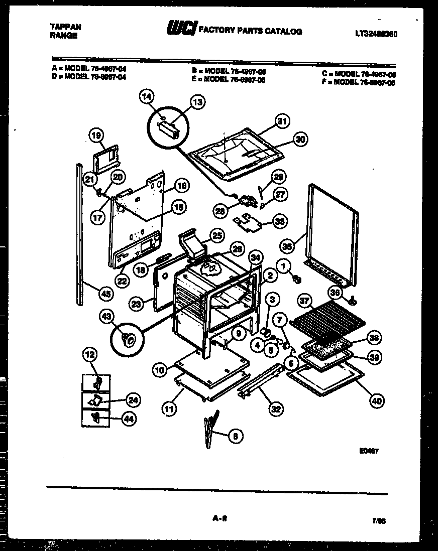 Tappan 76-8967-66-06 body parts diagram