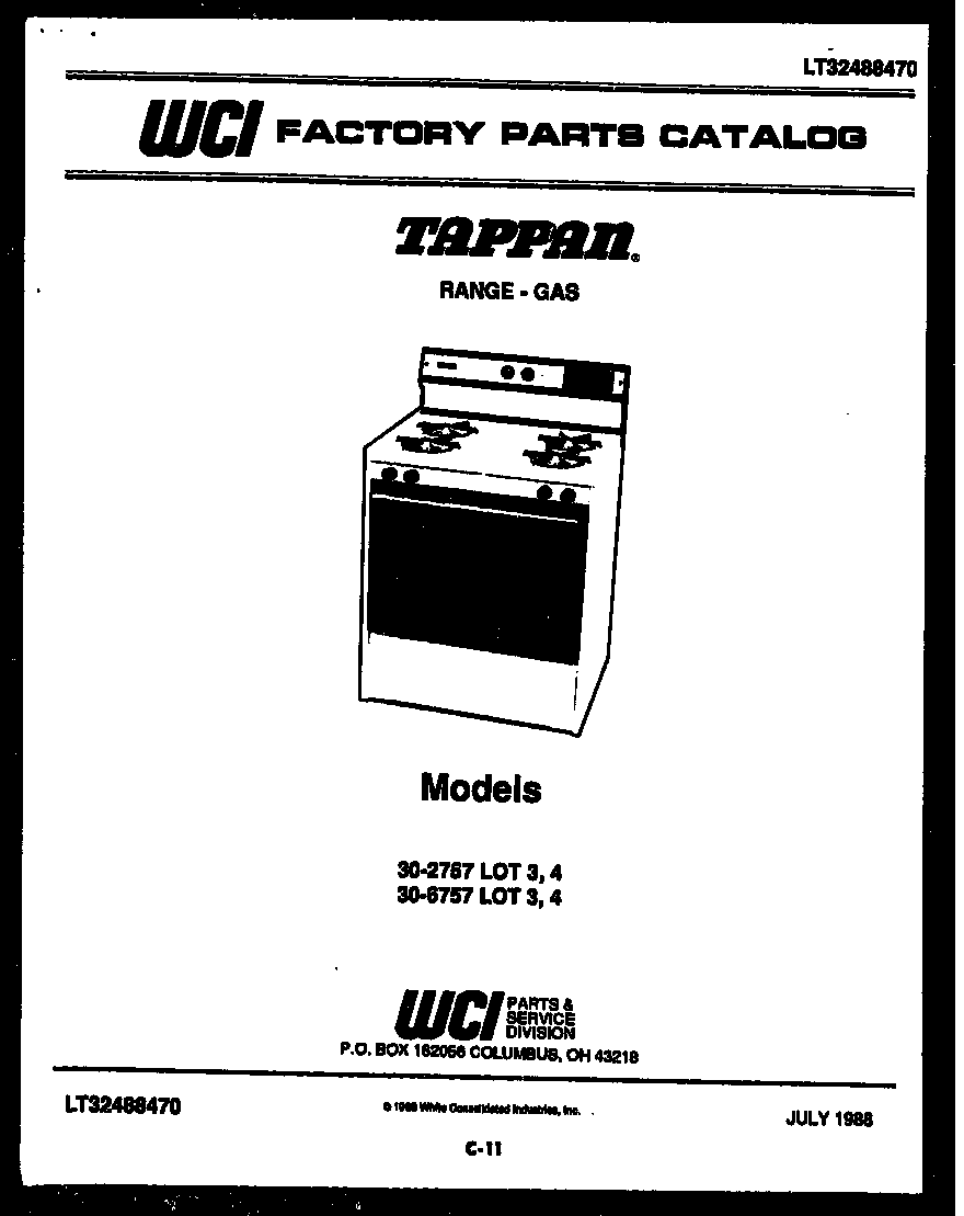Tappan 30-2757-00-04 cover page diagram