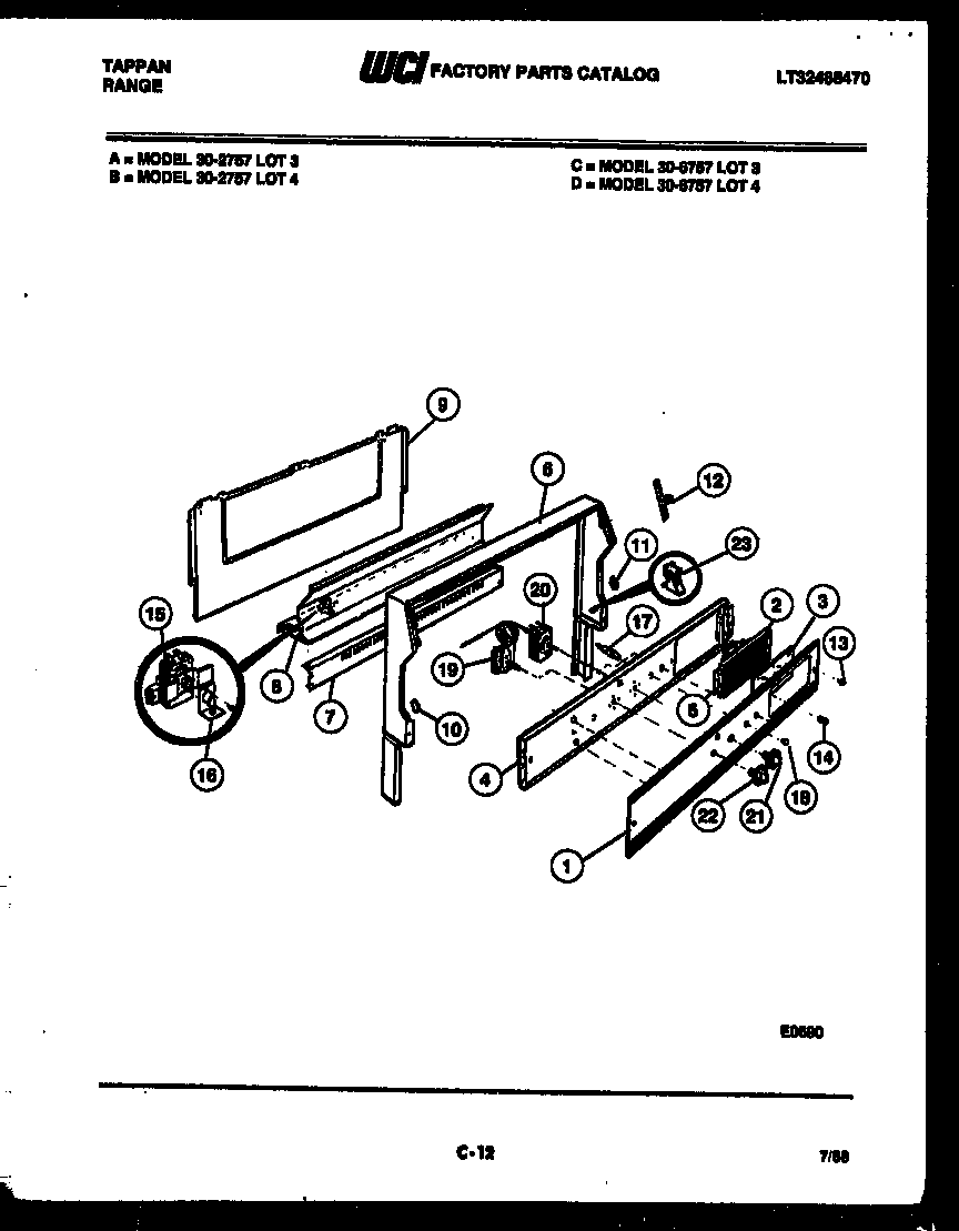 Tappan 30-2757-00-04 backguard diagram