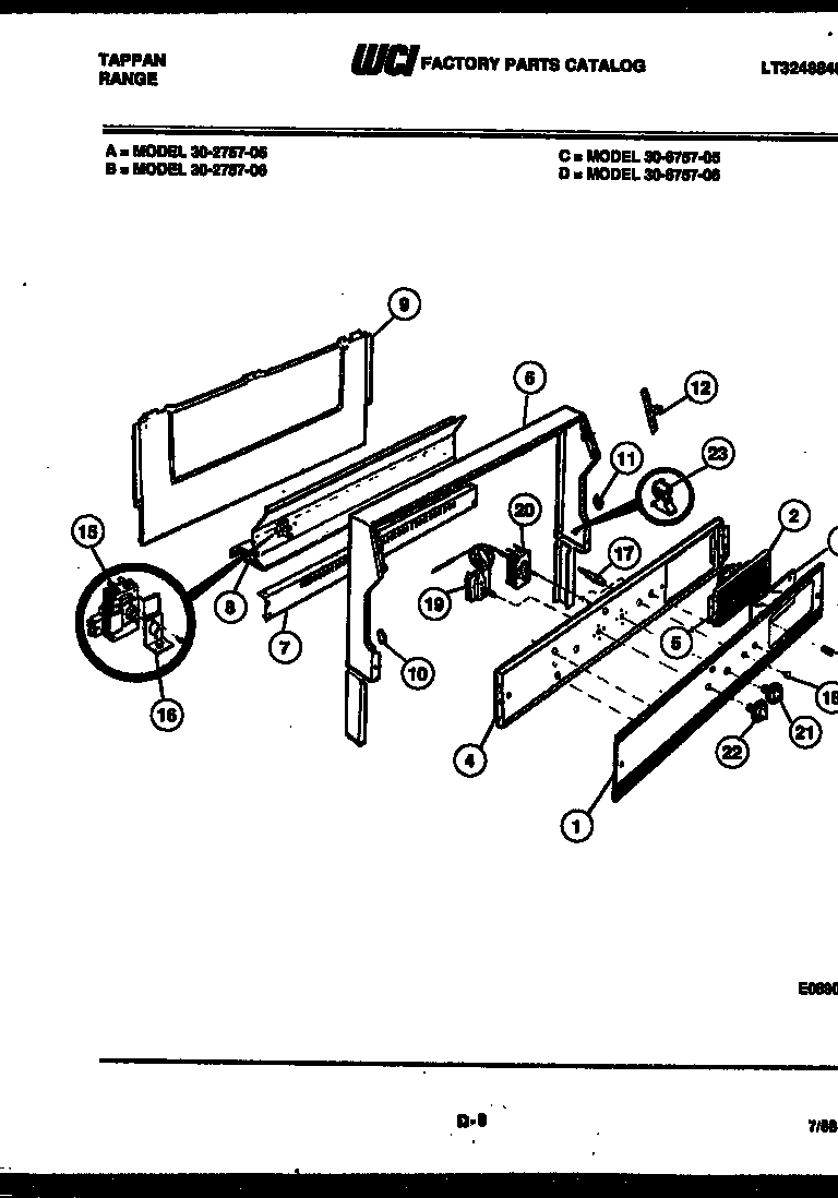 Tappan 30-6757-23-05 backguard diagram