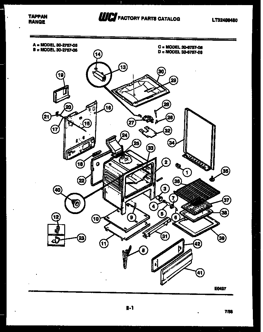 Tappan 30-6757-23-05 body parts diagram