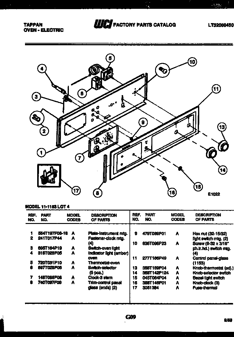 Tappan 11-1153-23-04 backguard diagram