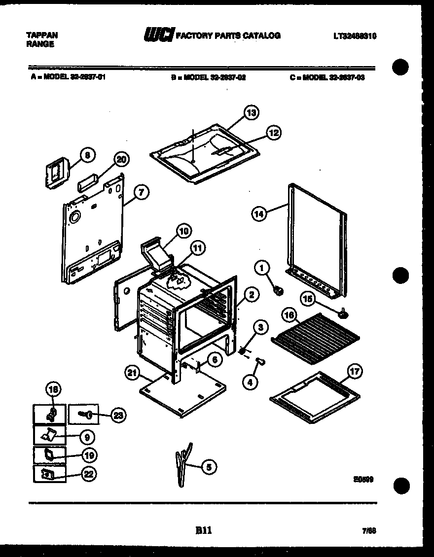 Tappan 32-2637-08-01 body parts diagram