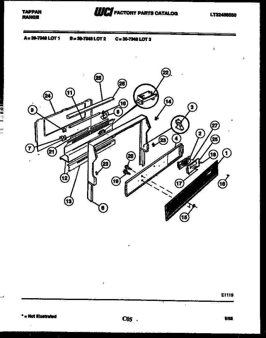 Tappan 30-7348-66-01 backguard diagram