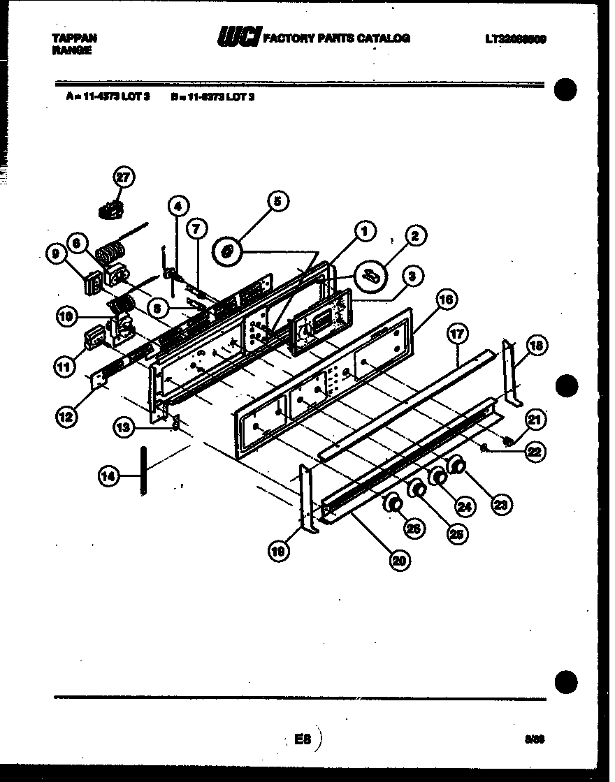 Tappan 11-4373-00-03 backguard diagram