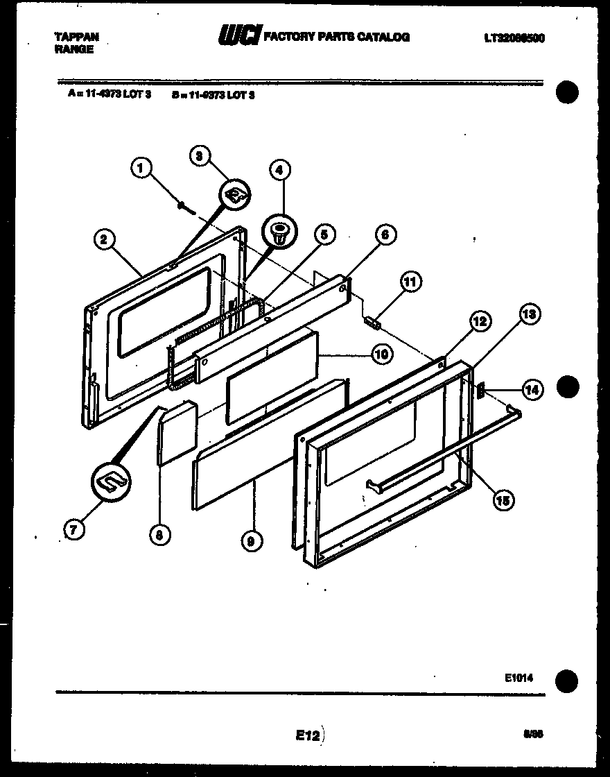 Tappan 11-4373-00-03 lower door parts diagram