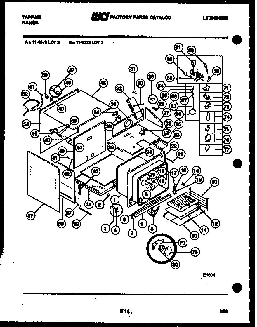Tappan 11-4373-00-03 body parts diagram