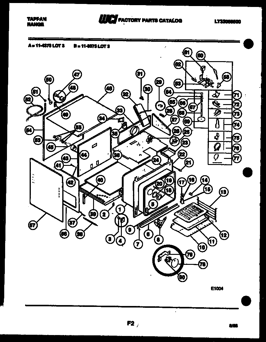Tappan 11-4373-00-03 body parts diagram