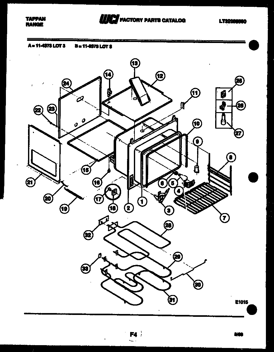 Tappan 11-4373-00-03 oven body parts diagram
