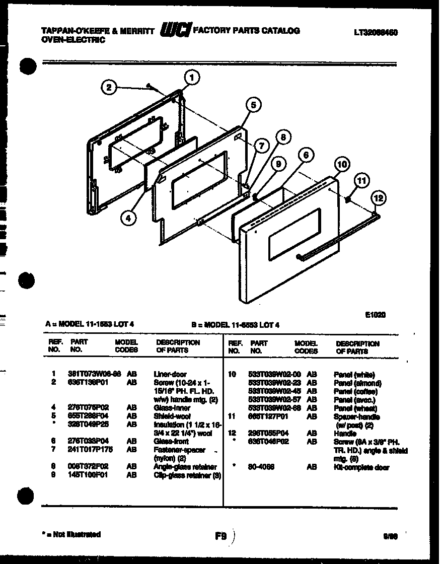 Tappan 11-6553-00-04 door parts diagram