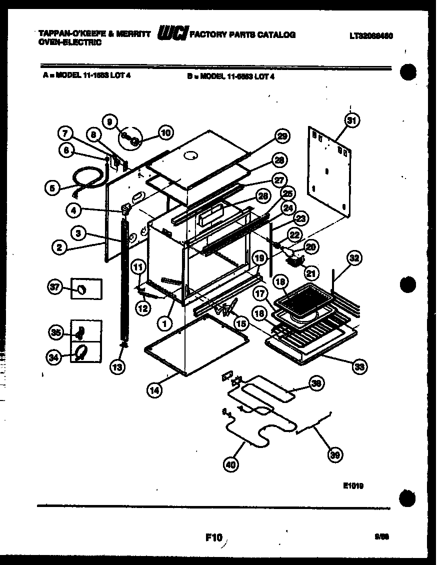 Tappan 11-6553-00-04 oven body parts diagram