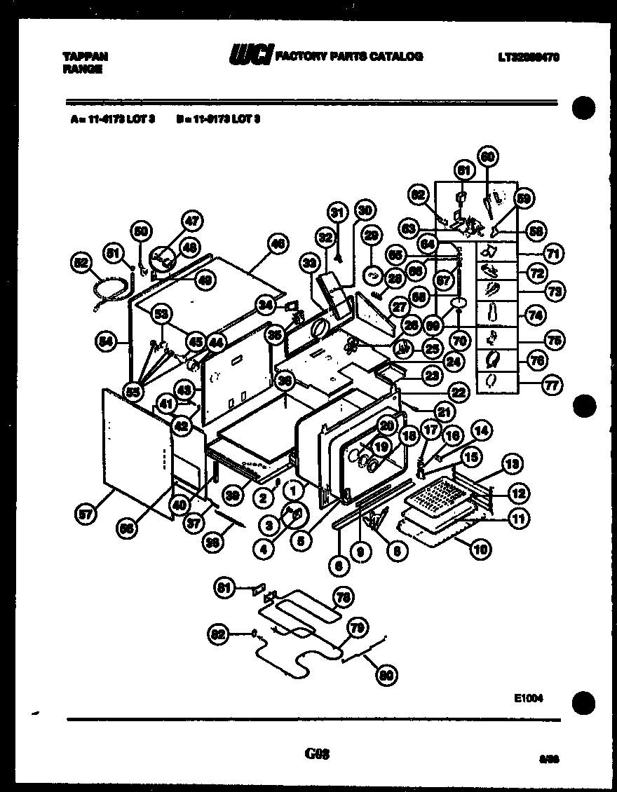 Tappan 11-9173-00-03 body parts diagram