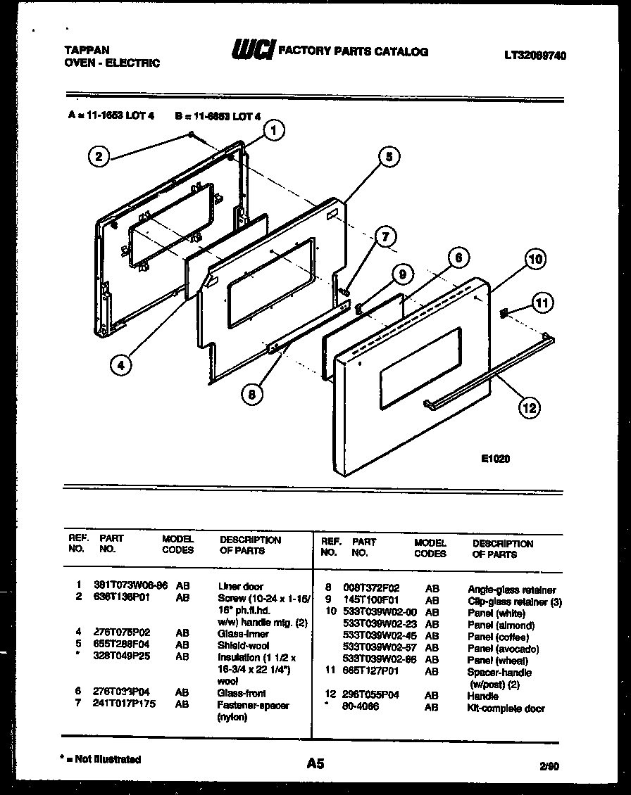 Tappan 11-6653-23-04 door parts diagram