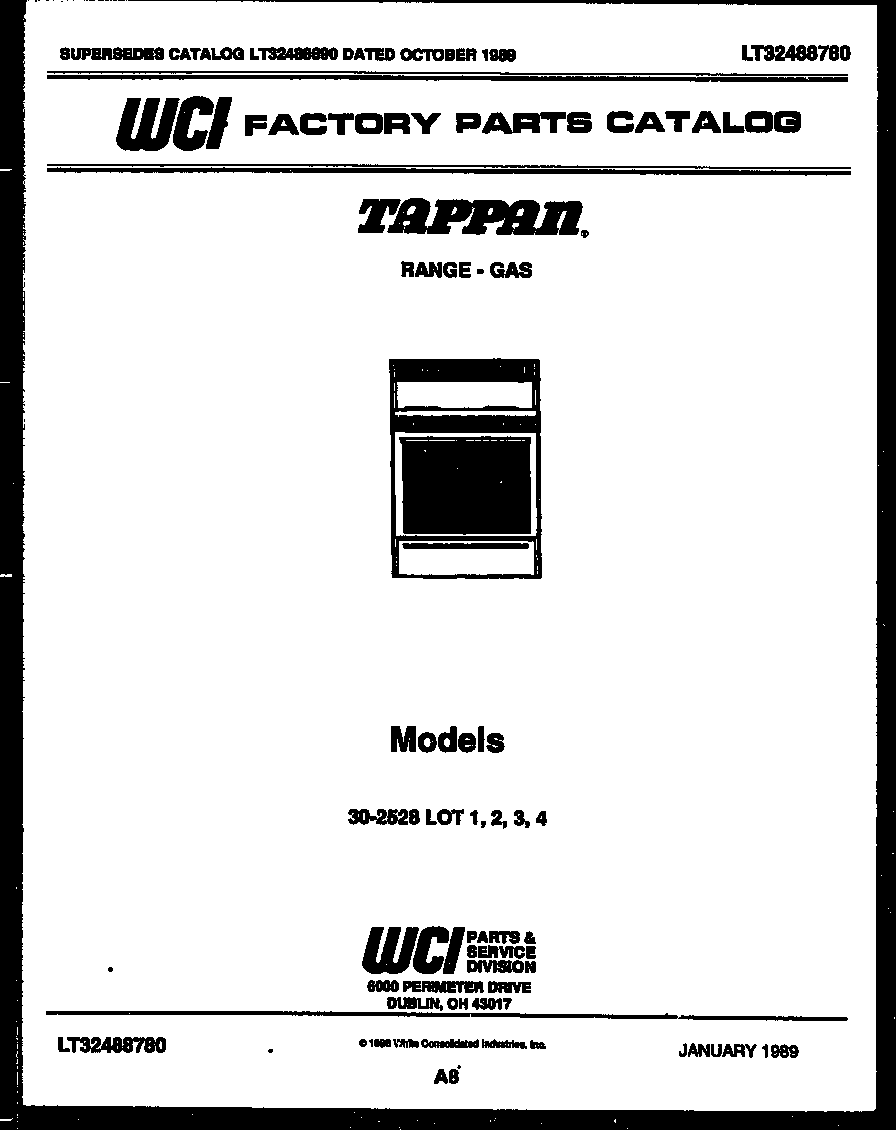 Tappan 30-2528-00-02 cover page diagram