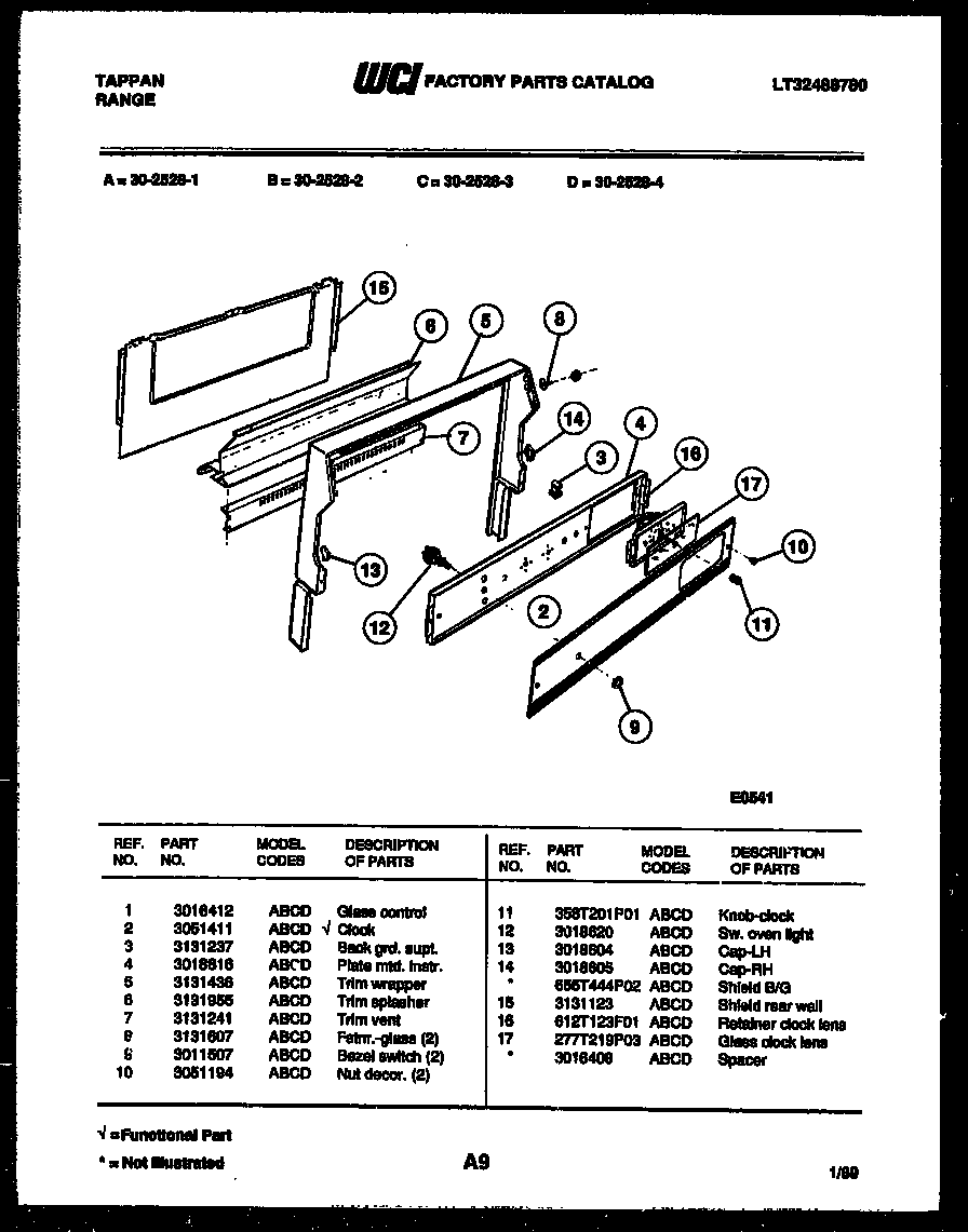 Tappan 30-2528-00-02 backguard diagram