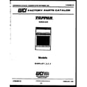 Tappan 30-3978-66-01 cover page diagram