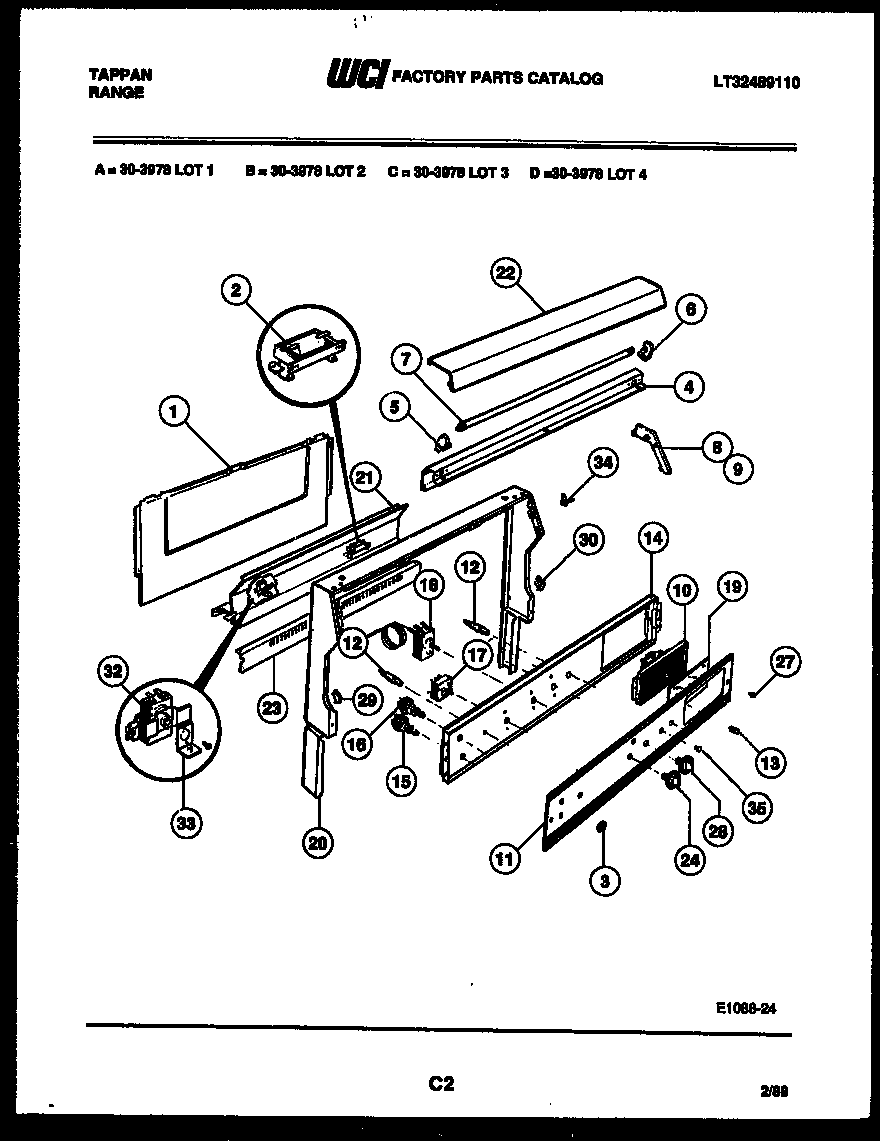 Tappan 30-3978-00-04 backguard diagram
