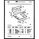 Tappan 32-1018-00-02 backguard and cooktop parts diagram