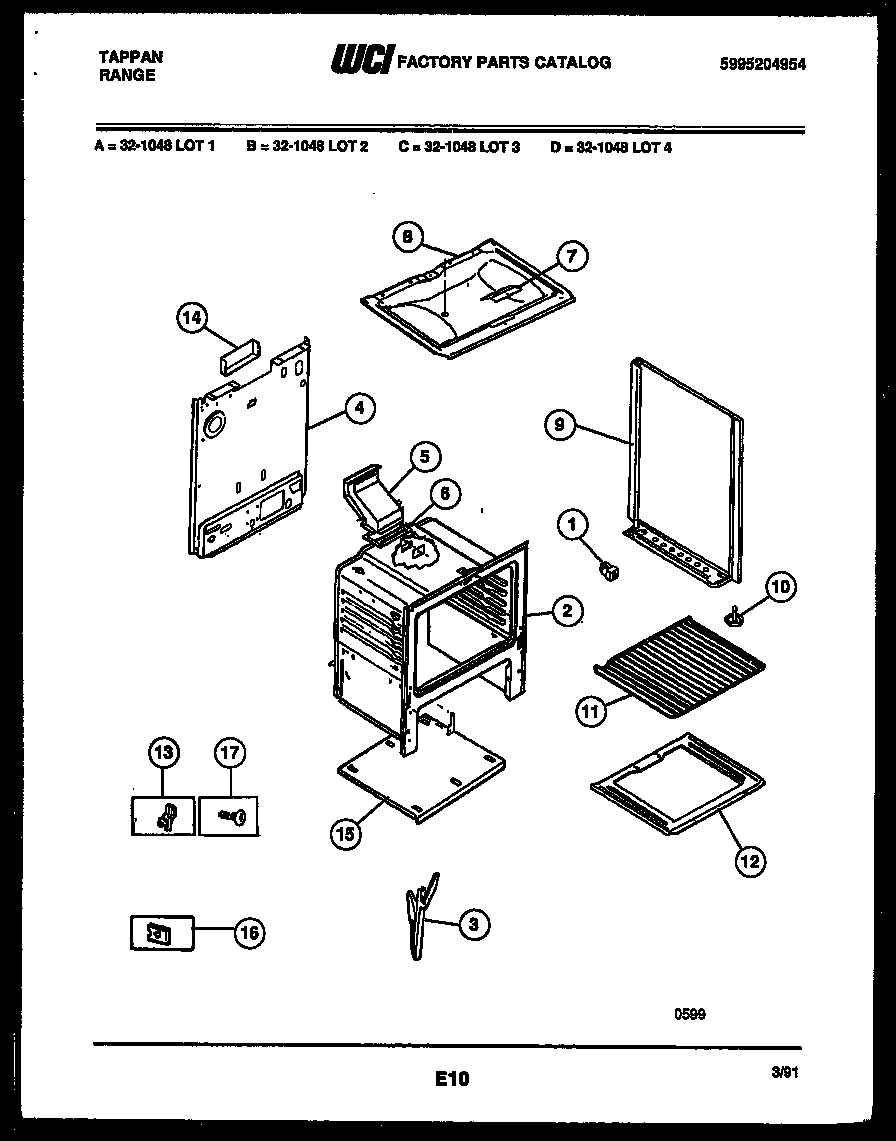 Tappan 32-1048-00-03 body parts diagram