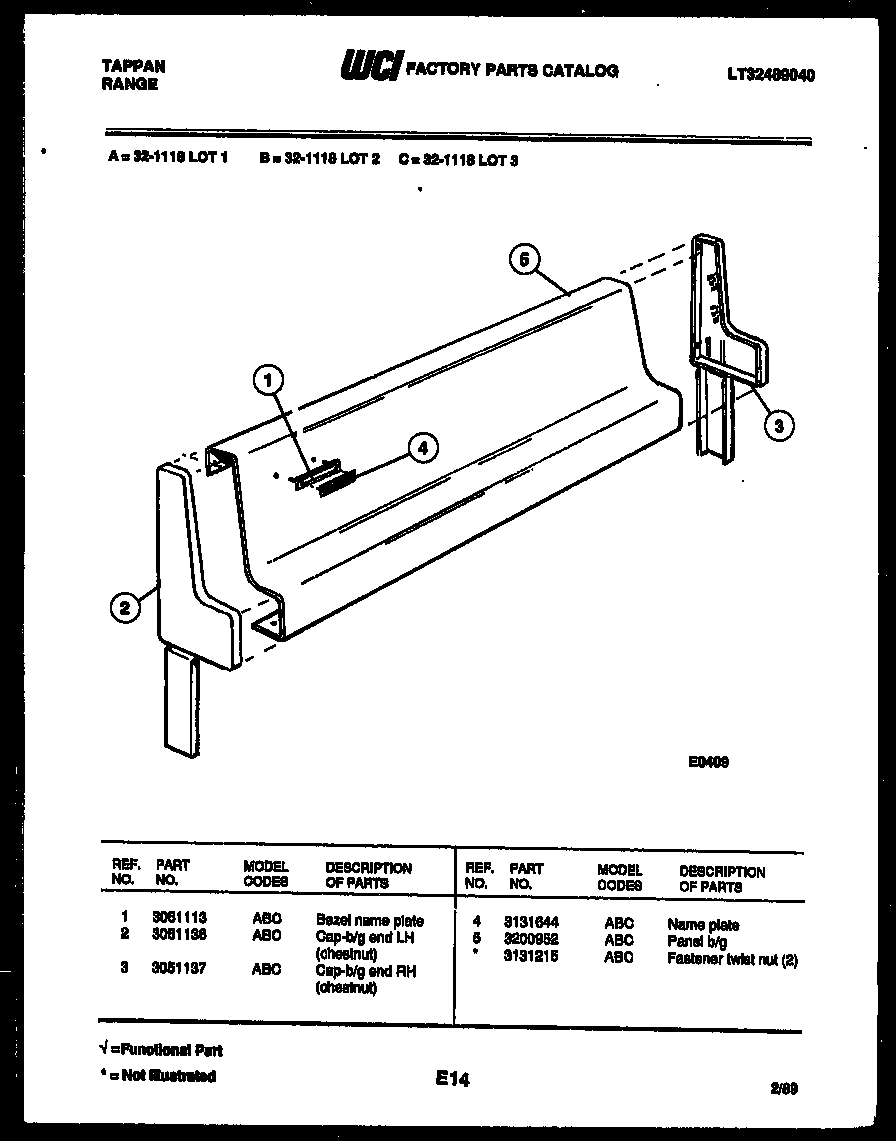 Tappan 32-1118-23-03 backguard diagram