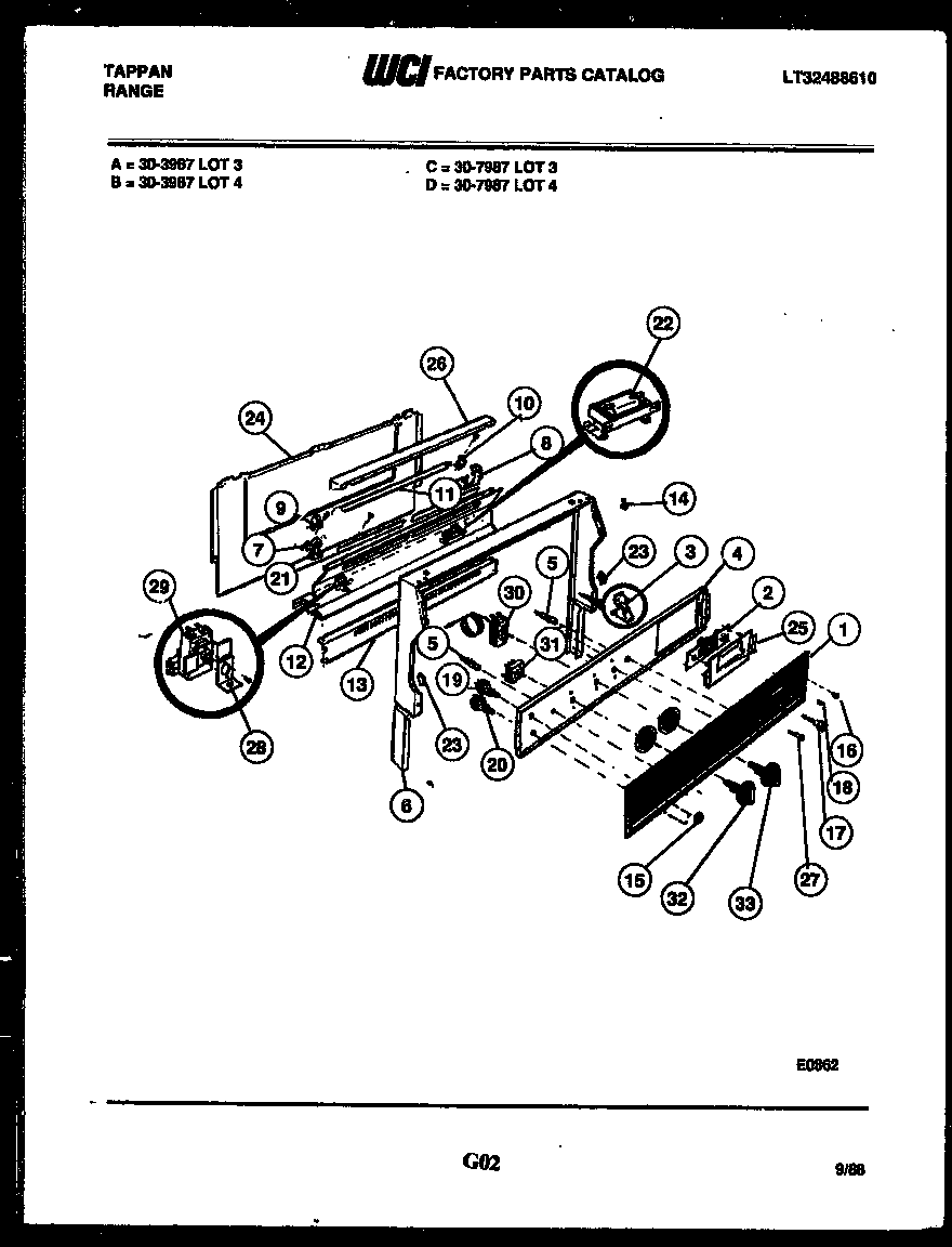 Tappan 30-7987-66-04 backguard diagram