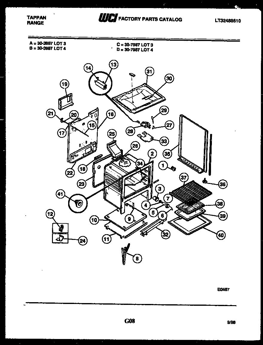 Tappan 30-7987-66-04 body parts diagram