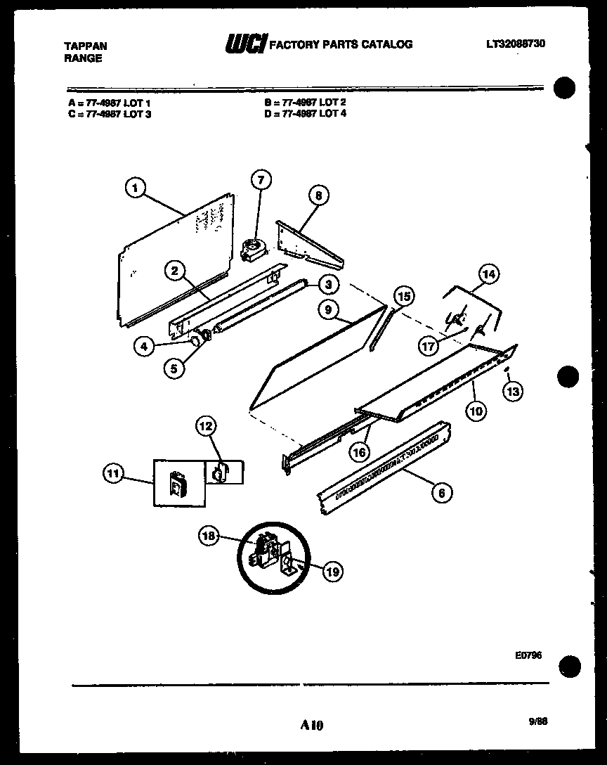 Tappan 77-4987-00-04 splasher control diagram