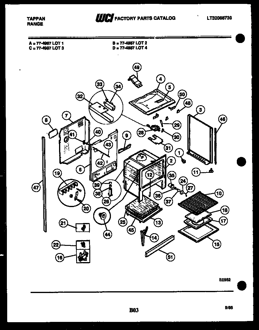 Tappan 77-4987-00-04 lower body parts diagram