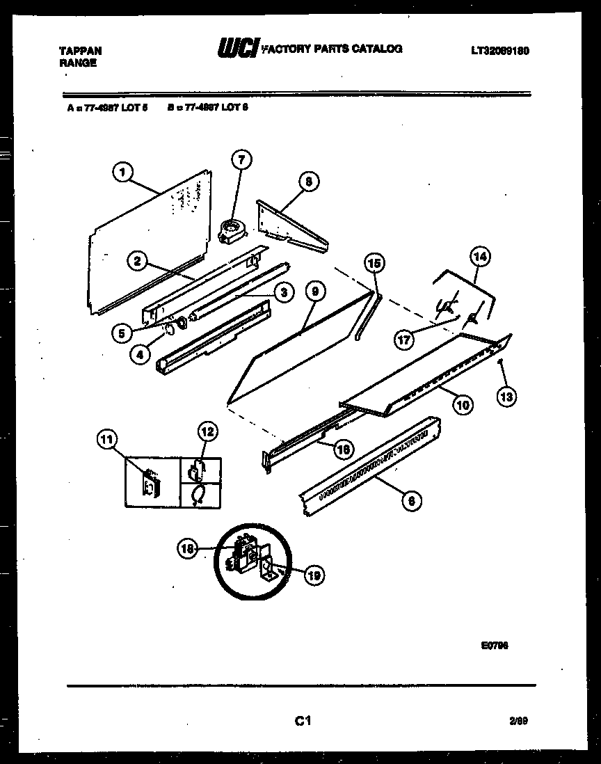 Tappan 77-4987-00-05 splasher control diagram