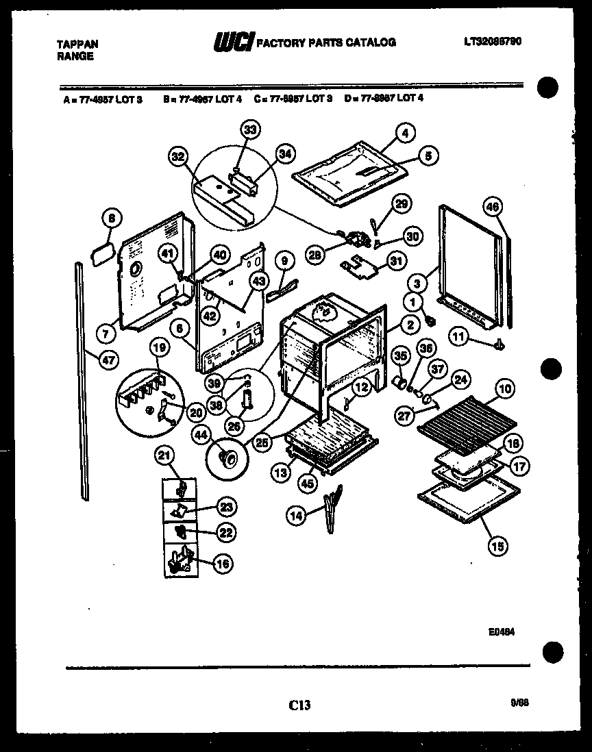 Tappan 77-4957-23-03 lower body parts diagram