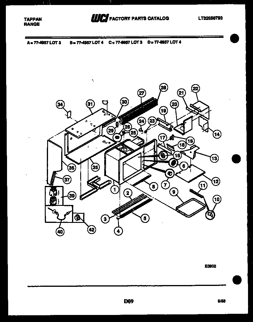 Tappan 77-4957-23-03 upper body parts diagram