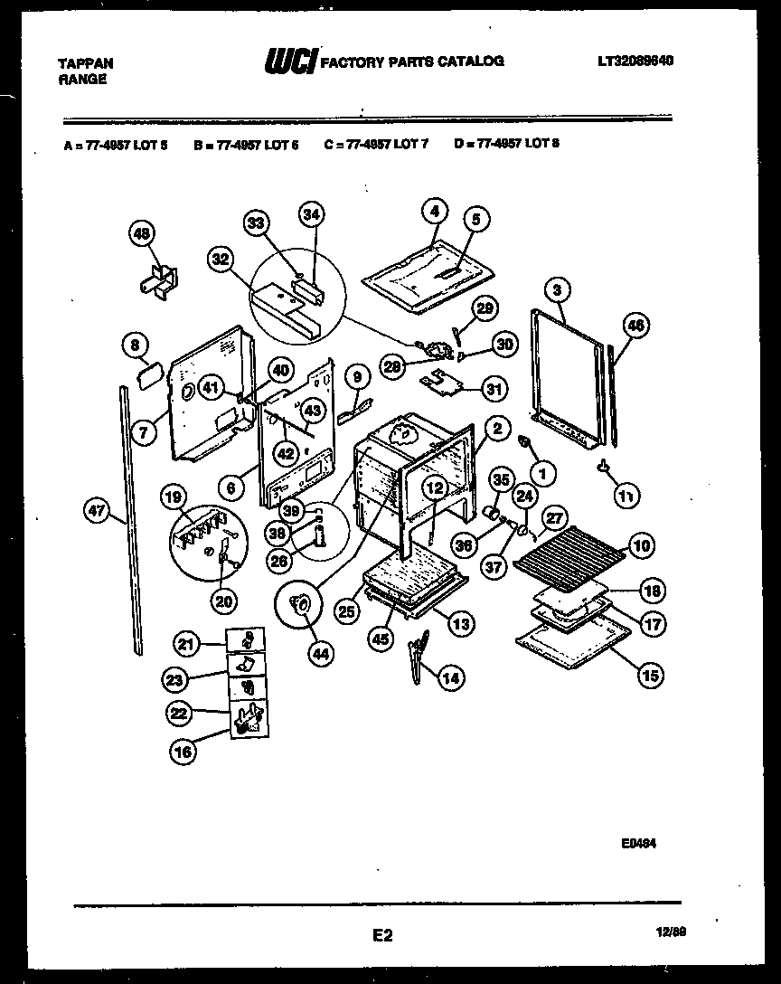Tappan 77-4957-45-06 lower body parts diagram