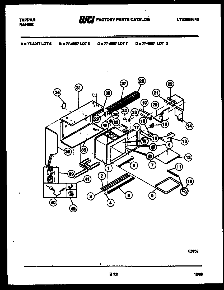 Tappan 77-4957-45-06 upper body parts diagram