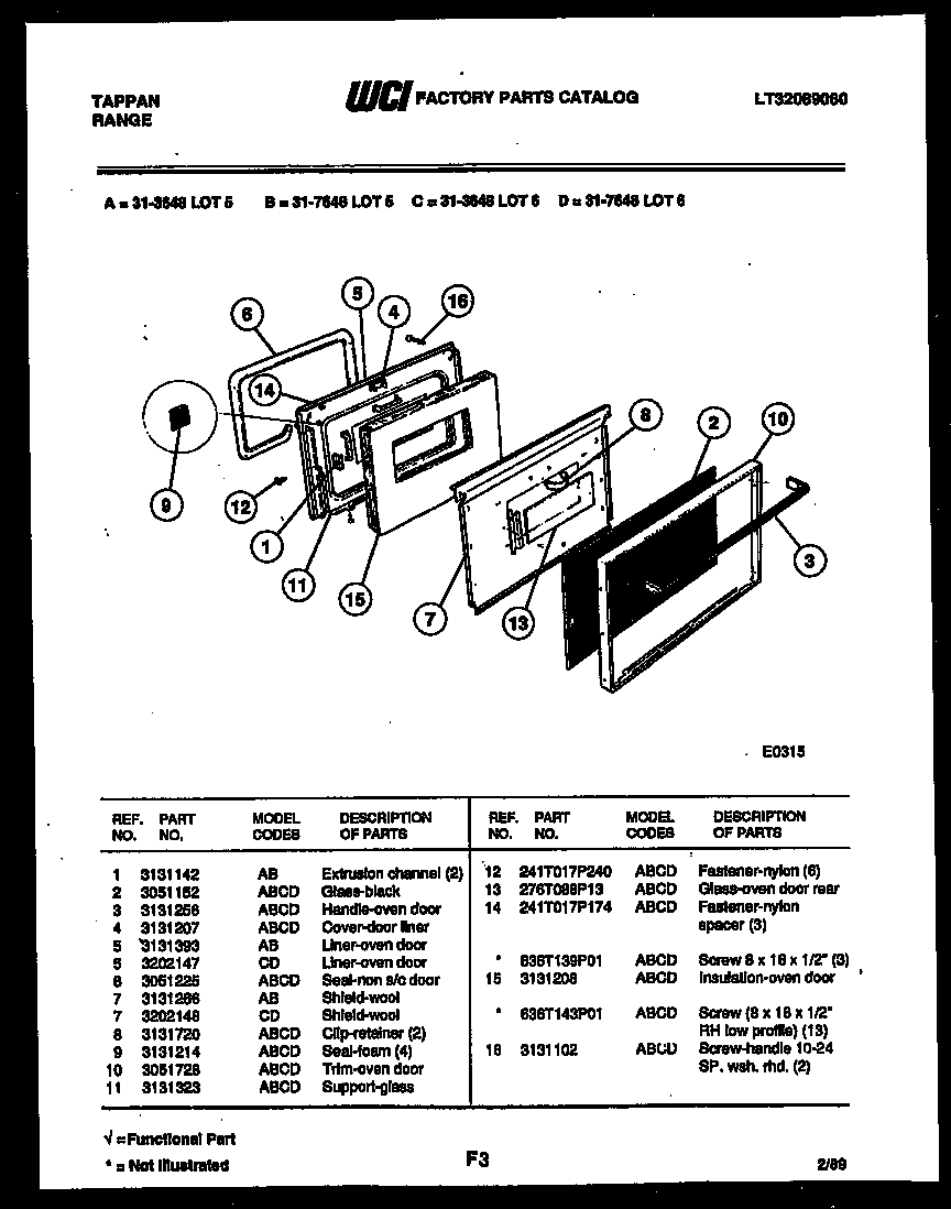Tappan 31-7648-23-06 door parts diagram