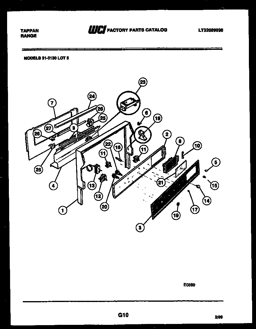 Tappan 31-3138-00-05 backguard diagram