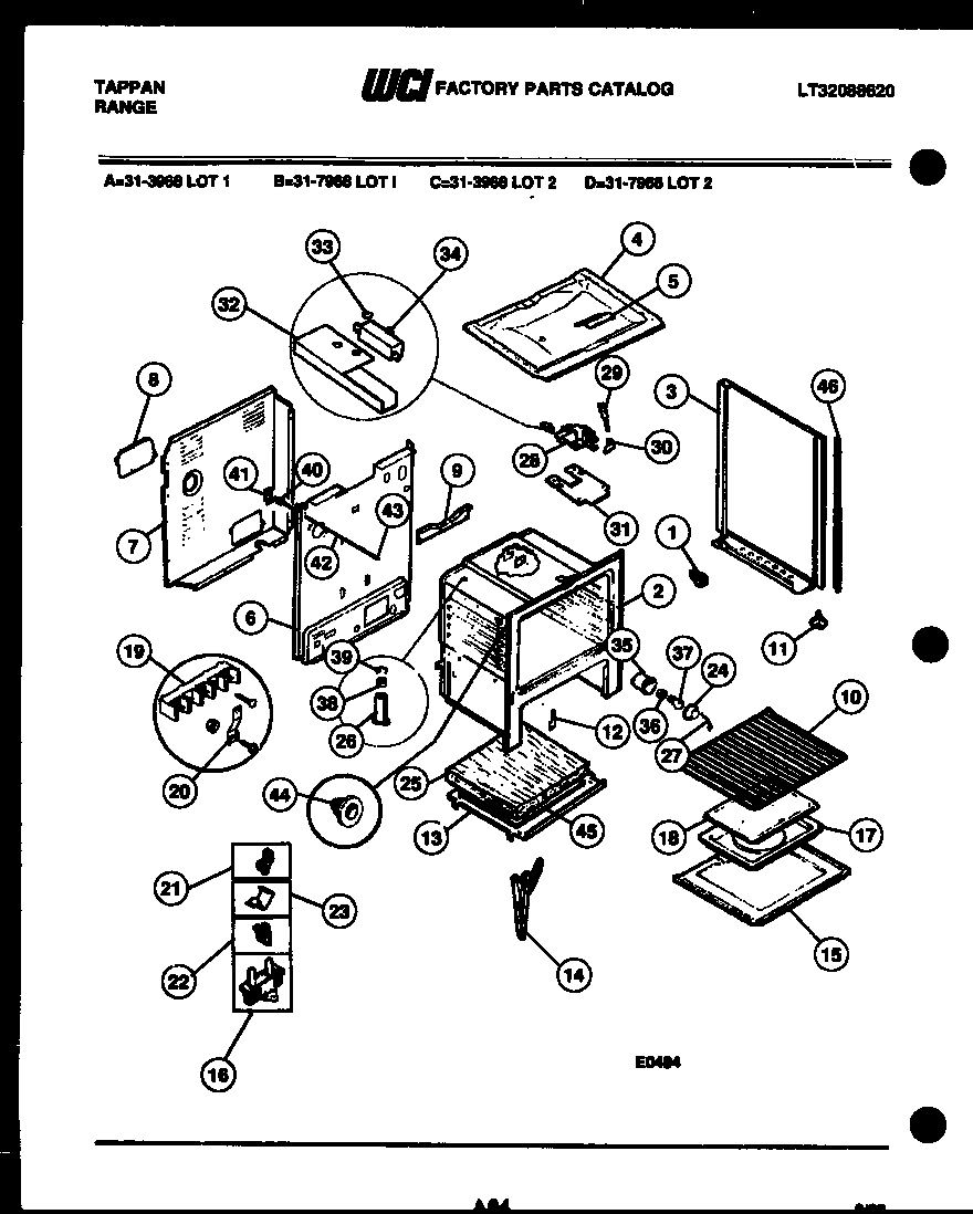 Tappan 31-7968-00-02 cabinet parts diagram