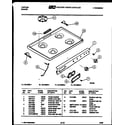 Tappan 32-2638-00-04 cooktop and control parts diagram