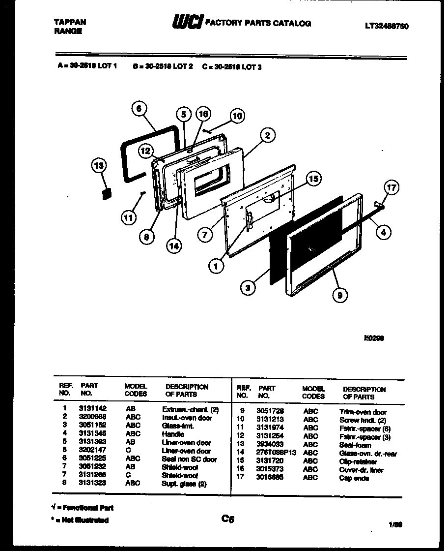 Tappan 30-2518-23-01 door parts diagram