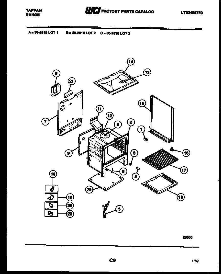 Tappan 30-2518-23-01 body parts diagram