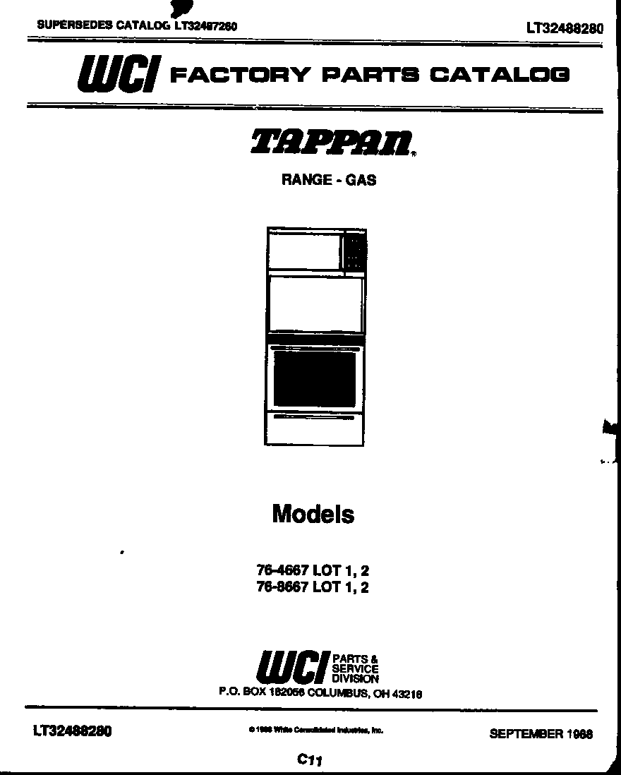 Tappan 76-8667-08-02 cover page diagram