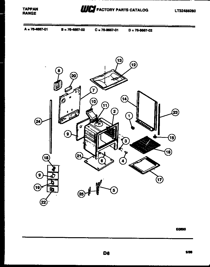Tappan 76-8667-08-02 body parts diagram