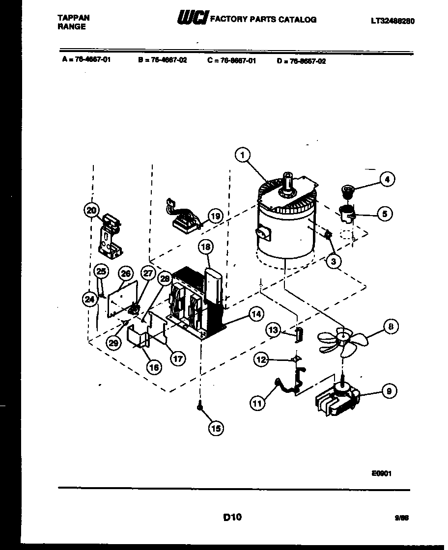 Tappan 76-8667-08-02 utility parts diagram