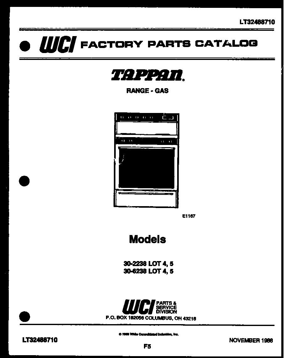 Tappan 30-2238-66-04 cover page diagram