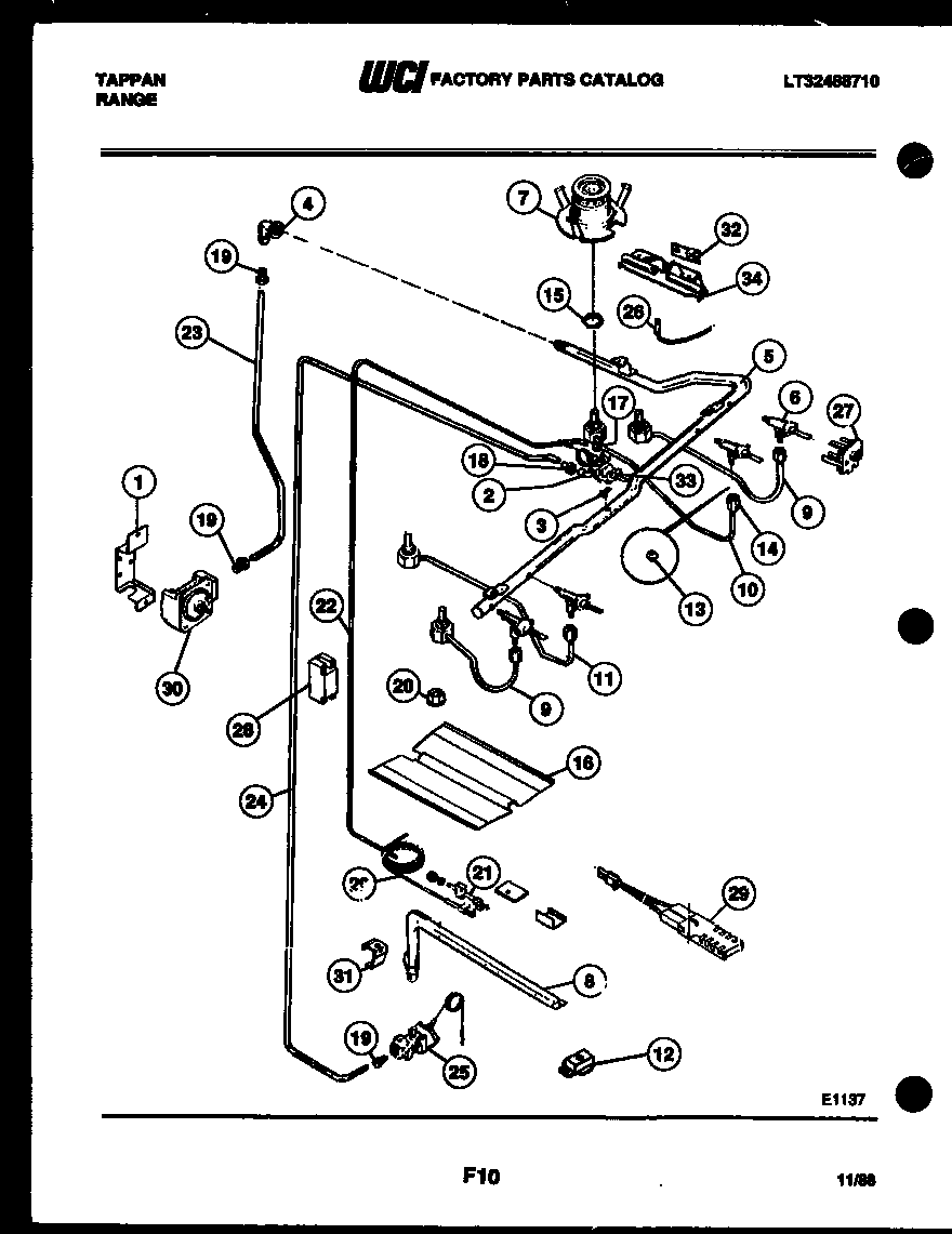 Tappan 30-2238-66-04 burner parts diagram