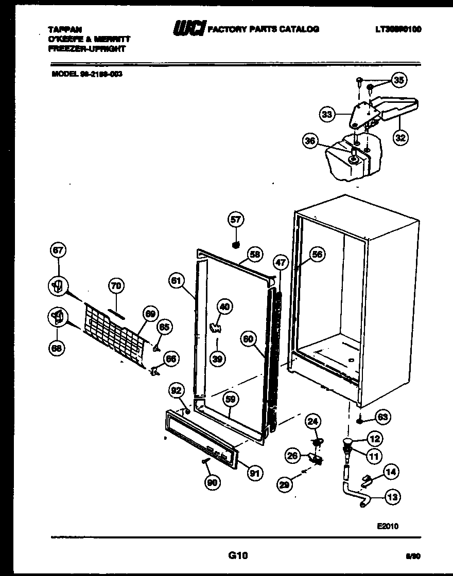 Tappan 98-2188-00-03 cabinet parts diagram